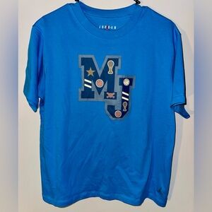 Jordan Air Youth MJ Graphic Basketball Icons Blue T-Shirt Nike Kids Size Small